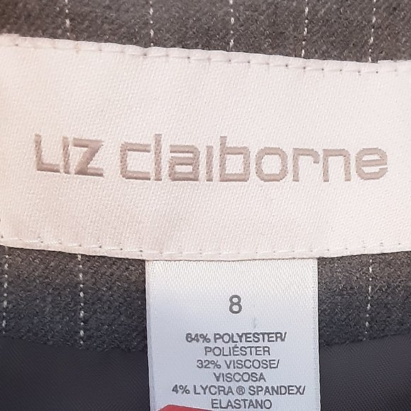 RETRO STYLE GRAY PINSTRIPE SUIT by LIZ CLAIBORNE - Picture 10 of 11